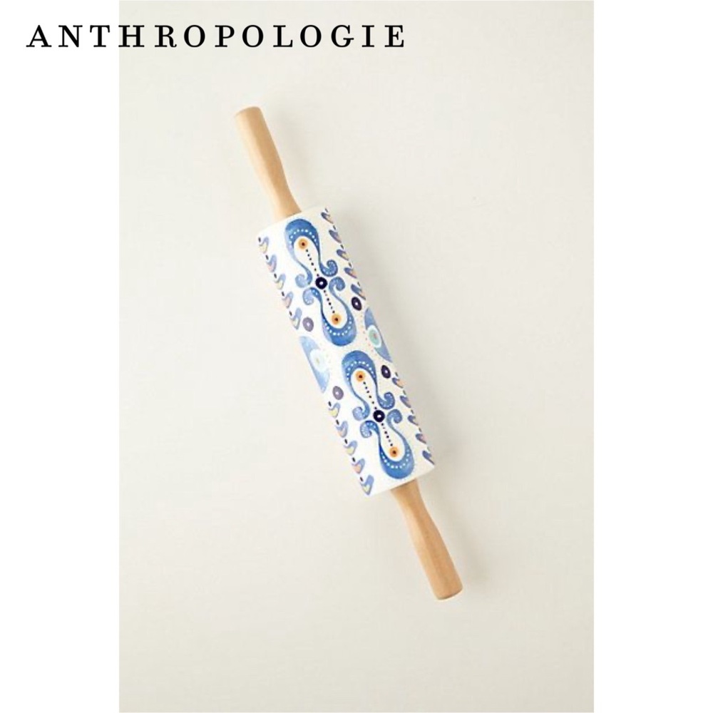 Anthropologie Ceramic Pescadero Rolling Pin